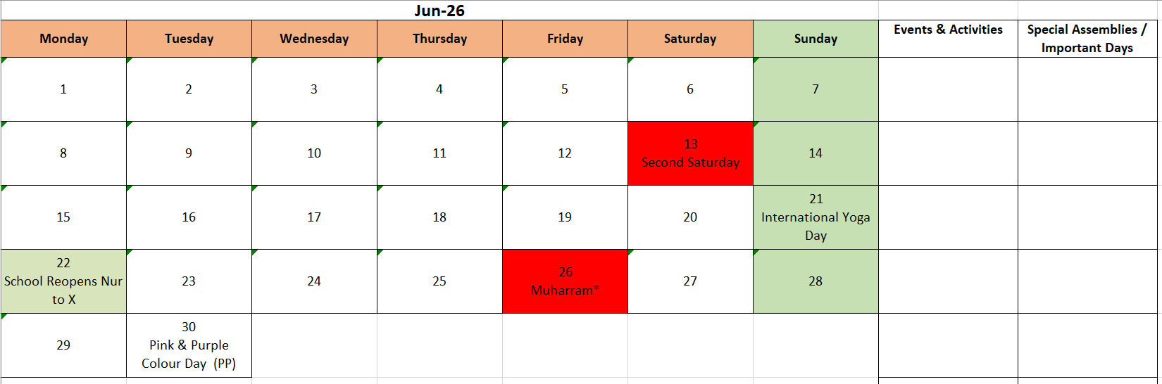 June 2026 Calendar